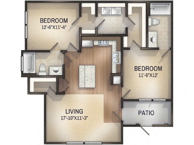 Chambray I Unfurnished Floor Plan Chambray I Unfurnished Floor Plan at Tattersall Chesapeake, Chesapeake, Virginia